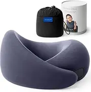 [OSTRICH PILLOW] Ostrichpillow Go Neck Pillow - Premium Memory Foam Travel Pillow, 360º Ergonomic Design, Asymmetrical Sides, Travel Bag Included, Washable Modal Cover