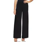 NWT Womens Size 0 0x32 Cece Black Velveteen Stripe Wide Leg Pants