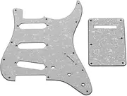 YaSao SSS Electric Guitar Pickguard Set with Back Plate Screws Pick Guard for American ST Style Guitars White Pearl