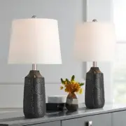 360 Lighting Unity 22 1/4" Modern Black Ceramic Table Lamps Set of 2