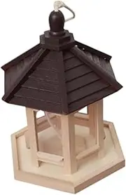 Generic Outdoor Wood Hanging Wild Bird Feeder Pavilion Roof with Lanyard