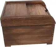 ASAKKURA Wooden Rice Storage Container Airtight Multi Purpose for Grains Cereal Beans Moisture Design for Kitchen Pantry Organization