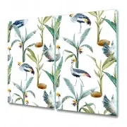 Tempered Glass Kitchen Worktop Saver Kitchen Morning flowers Leaves 2x30x52