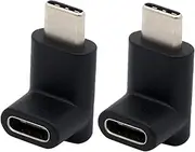 Binxind 2X 90 Degree Type C Adapter, USB C Male to Female Adapter Upward and Downward Angled USB-C USB 3.1 Type-C Connector