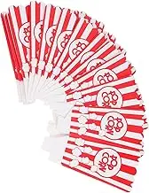 ULTECHNOVO 24pcs Striped Paper Popcorn Buckets Wavy Edges for Snack Packs Mini Popcorn Boxes for Parties Movie Nights