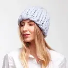 Super chunky knit beanie hat women, Ladies winter thick knitted hat