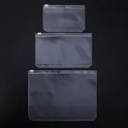 Clear PVC Storage Bag Pouch For Notebook Diary Day Planner Zipper Business Cards