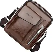 [TAKESH] Leather Coin Pouch Backpack Purse Leather Bag Coin Bag Wallet Wallet Money Purse Sling Bag for Men Wallet Men Handbag (Color: Brown, Size: 25 x 20 x 9cm), Brown, 25*20*9cm