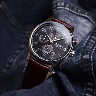 HUGO BOSS 原廠平輸精品手錶 | 紳士三眼計時男錶 - 白鋼/黑 1513494