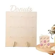 Donut Holder Stand Party - Wood Doughnuts Holder - 9-Holes Donut Display Wall Stand Reusable Doughnut Board for Dessert Table Decoration