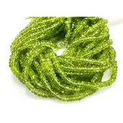 AAA+ Peridot Gemstone Beads, Peridot Natural Gemstone Micro Faceted Rondelle