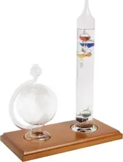 AcuRite 00795A2 Galileo Thermometer with Glass Globe Barometer
