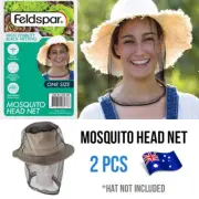 2x Mosquito Fly Head Net Outdoor Fishing Insect Mesh Hat Bug Mozzie Protector