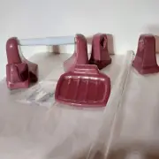 Vintage Purple Porcelain Toilet Paper Holder, Towel Holder, Robe Hook, Soap Dish