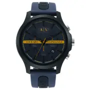 Armani Exchange Chronograph Black and Blue Silicone Watch (AX2441)