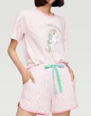 NEW PETER ALEXANDER MY LITTLE PONY TOP & SHORTS PJ SET M COTTON JERSEY RP$139.90