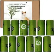 NICE.STREET USDA 38% Biodegradable Unscented Pet Waste Bags，Dog poop bags 22×33cm (12Rolls——180pcs Poo Bags)