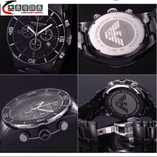 【大表哥】實拍 ARMANI 阿瑪尼 阿曼尼男錶AR1421 男錶AR1424 黑色陶瓷錶帶三眼計時腕錶 送調表器