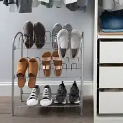 Neu Home 12 Pair Floor Shoe Rack with Shelf