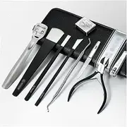 Manicures, Pedicure Kits, Nail Clippers, Pedicure Kit, Professional Nail Clippers, 8-Piece Finger and Toe Nail Care Tools Set with Portable Leather Case Professional Grooming Kits