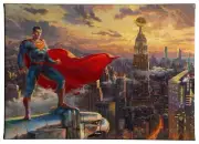 Thomas Kinkade Studios Superman Protector of Metropolis 10 x 14 Wrapped Canvas