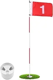 Golf Flagstick 6ft, 185cm Portable Five-Section Design for Backyard Practice Putting Green, Driving Range Golf Pin Flag Hole Cup Set, Gift Idea