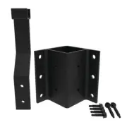 Veranda Railing Corner Bracket Innovative Aluminum in Matte Black Powder-Coated