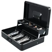 xydled Cash Box with Money Tray and Combination Lock,Tiered, Cantilever Desig...