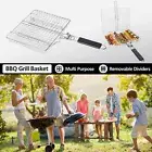Stainless Steel BBQ Grill Grate Grid Wire Mesh Rack Basket Removeable Devider