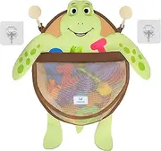 Nooni Care Bath Toy Storage Organiser | Bath Toy Holder w/Bath Toy Net | Bath Net for Toys for Babies | Large Hanging Bath Toys Storage Bag | Turtle Mesh Net Basket | Four Strong Self Adhesive Hooks