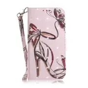 Butterfly High-heeled Shoes Pattern 3D Coloured Drawing Horizontal Flip Leather Case for Huawei P40 Pro, with Holder & Card Slots & Wallet