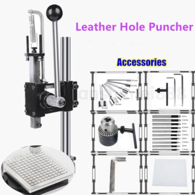 Manual Leather Hole Puncher for DIY Leather Craft Punching w/ Aluminum Plate AU