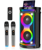 Karaoke Machine for Adult,Large Home Party Karaoke System with 2 Wireless Microp