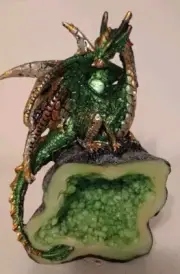 Dragon Perched On Geode Dragon Matches The Inside Of Stone