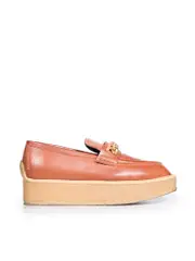 Brown Chained Platform Loafers