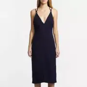 DION LEE New with Tags RRP$650 Black/Ind Macrame Slip Dress / AUS4 - US0 / Midi