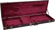 Crossrock Hard-Shell Wood Case-Stainless Steel Latches, Sponge Lining, Metal Feet, Storage Space-for Electric Bass Guitars-Vintage Brown (CRW620BBR)