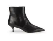 Stuart Weitzman Mara 50 ZP BTIE Black Print Snake Ankle Boot Heel Shoe Size 7.5