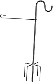 Leefasy Garden Flag Stand Holder Shepherd Hook Ornament for Hanging Bird Feeder Flag