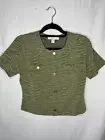 NEW Michael Kors Army Green And Gold Zebra print Cropped Jacket Size M
