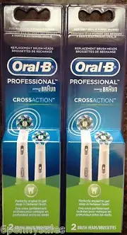5 ORAL-B CROSS ACTION Replacement Toothbrush Brush Heads Refills Professional
