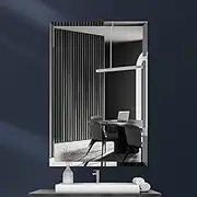 TITAMEG 16x20 Inch Frameless Wall Mirror with 1" Beveled Edge, Frameless Rectangle Mirror for Bathroom, Vanity, Living Room