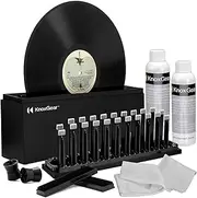 Knox Vinyl Record Cleaner Spin Kit – Washer Basin, Air Drying Rack, Cleaning Fluid, Brushes and Rollers Dryer and Microfiber Cloths – Washes and Dries 7”, 10” and 12” Discs