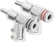 HOMSFOU Banana Plug Connectors for Speaker Wire Angled Banana Plugs 45 Degree Adapter