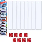 8Pcs Display Case Compatible with Hot Wheels, Clear Wall Display Car Organizer Holder, Wall Mount Holds Up to 80 Hotwheels Models