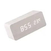 Digital Wooden Alarm Clock Electronic LED Time Display For Bedroom 10W Wir 1