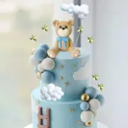 33 PCS Bear Cake Toppers Bear Balls Cake Decorations with Stars Clouds Cake T...