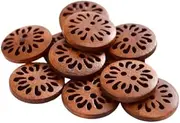 20pcs 2cm Pierced Flower Wood Buttons Sewing Craft Wooden Handmade Buttons Round Craft Decor 2 Holes Wooden Sewing Buttons Business DIY