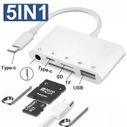 5 in 1 USB C Hub Converter Type-C Adapter SD Card Reader For MacBook Pro Laptop