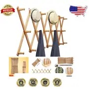 Versatile Wall-Mounted Accordion Rack with 20 Hooks - Ideal for Hats & Coats